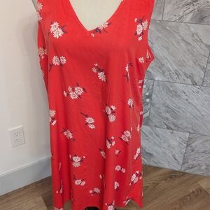 Old Navy Red Floral Midi Dress